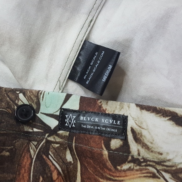 BLVCK SCVLE Men's M Button-Down Black Scale Brown - Picture 5 of 8